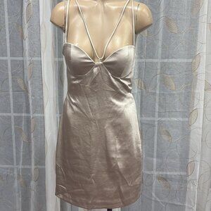 Zara champagne mini dress